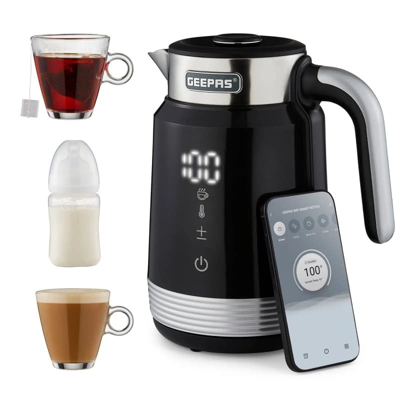 Image of Geepas 2200W Smart Kettle with Voice Control 1.7L Black
