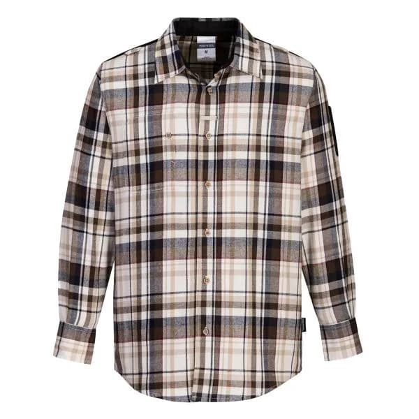 Image of Portwest KX3 Mens Check Work Shirt KX370BRCL Colour: Brown