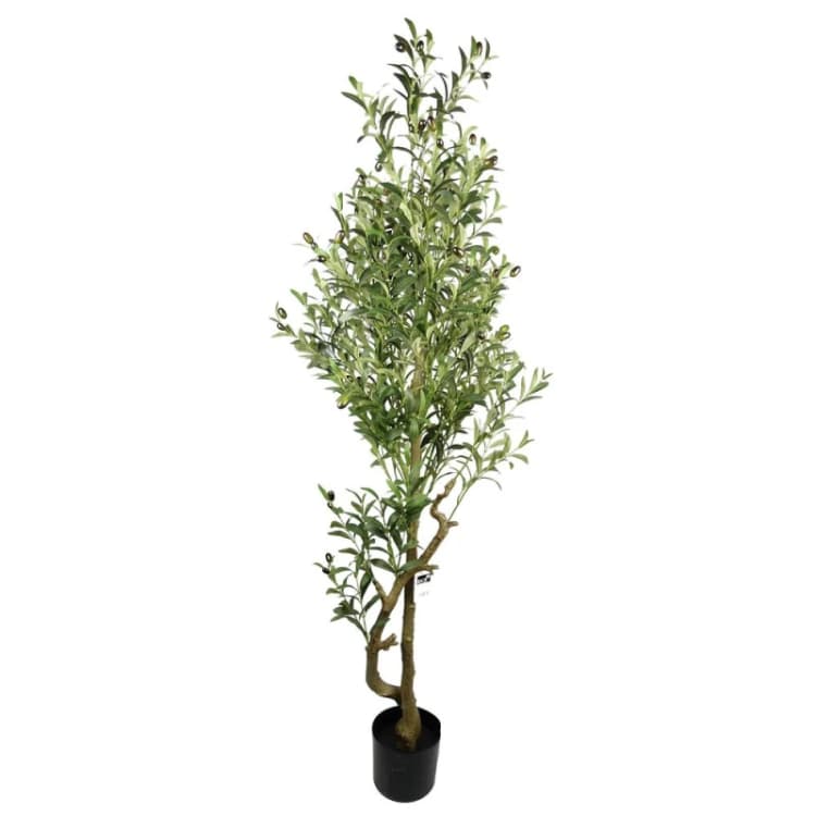 Image of Leaf Design 160cm Artificial Olive Tree (1296 Leaves & 72 Olives)