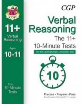Image of 10-Minute Tests for 11+ Verbal Reasoning ages 10-11 - Cem Test Hardback