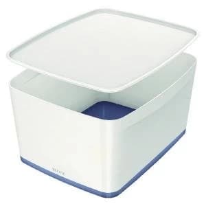 Image of Leitz MyBox Large Storage Box With Lid WhiteGrey 52161001