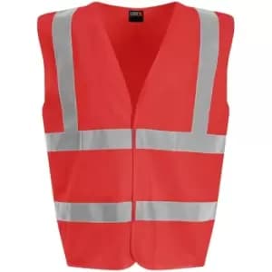 Image of PRO RTX High Visibility Childrens/Kids Waistcoat (L) (Red) - Red