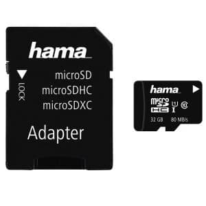Image of Hama microSDHC 32GB Class 10 UHS-I 80MB/s + Adapter/Photo