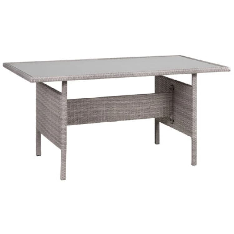 Image of Beliani Garden Dining Table Viterbo 145cm 80 Cm Glass Light Grey