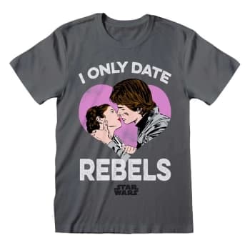 Image of Star Wars - Only Date Rebels Unisex Large T-Shirt - Charcoal