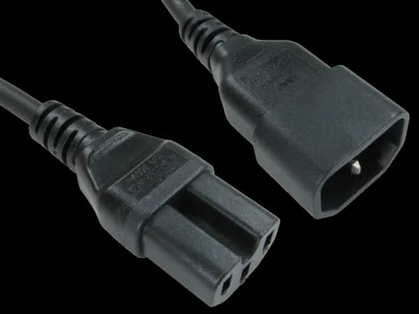 Image of Cables Direct (1m) C14 to C15 Power Cable