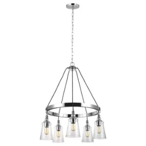 Image of Feiss Loras 5 Light Chandelier Chrome