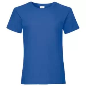 Image of Fruit Of The Loom Girls Childrens Valueweight Short Sleeve T-Shirt (Pack of 2) (5-6) (Retro Heather Royal)