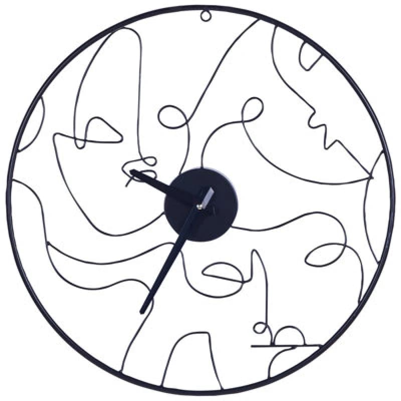 Image of Beliani Wall Clock Menton 50 Cm Metal Black