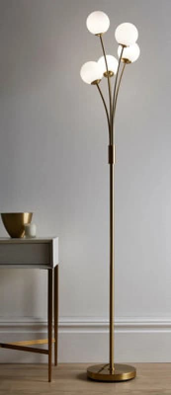 Image of K Living Mabel 5 Light Satin Brass Floor Lamp