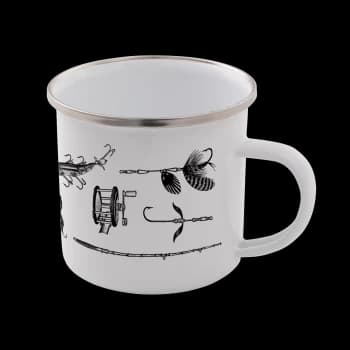 Image of Fishing Enamel Mug - White
