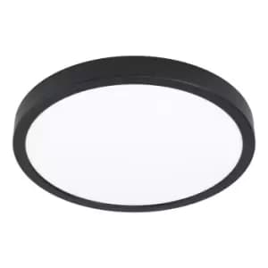 Image of Wall Flush Ceiling Light Colour Black Shade Round White Plastic LED 20W Included