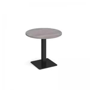 Image of Brescia circular dining table with flat square Black base 800mm - grey