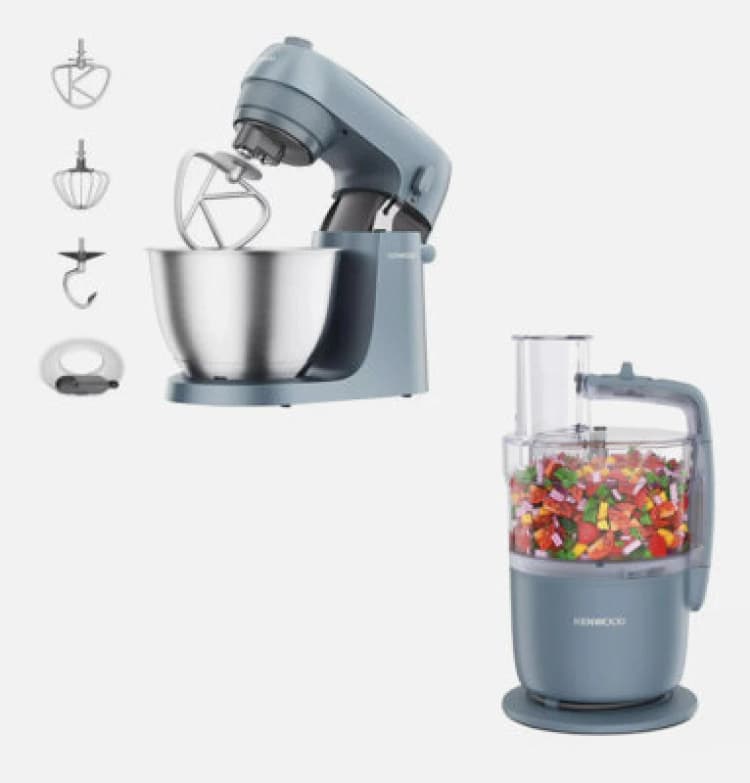 Image of Kenwood Go Food Processor, Stand Mixer Storm Blue