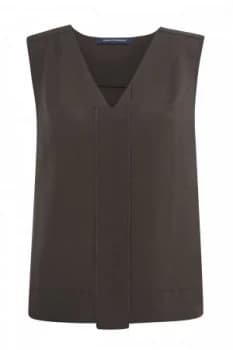 Image of French Connection Polly Plains V Neck Top Grey