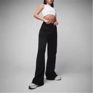 Image of Missguided Loopback Wide Leg Joggers - Black