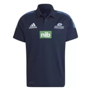 Image of adidas Blues Rugby Polo Shirt Mens - Blue