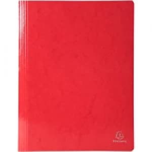 Image of Exacompta Flat Bar Folder 380803B Red Glossy Coated Card Pack of 25