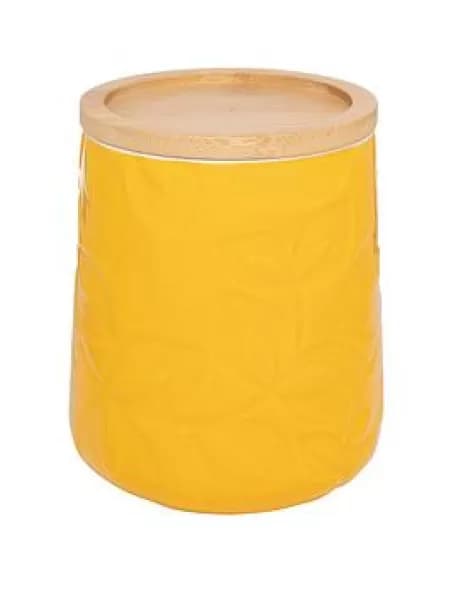 Image of Catherine Lansfield Inga Storage Jar - Yellow