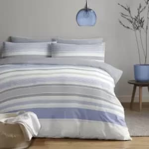 Image of Chambray Strip Duvet Set - King - TJ Hughes