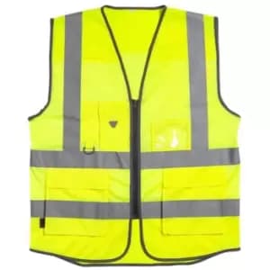 Image of Warrior Unisex Adult Executive Hi-Vis Mesh Waistcoat (4XL) (Fluorescent Yellow)