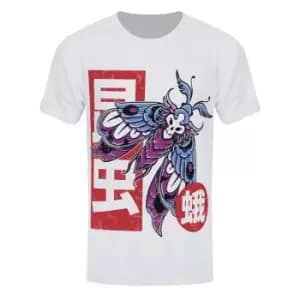 Image of Unorthodox Collective Mens Moth Tattoo T-Shirt (L) (White/Red/Blue)
