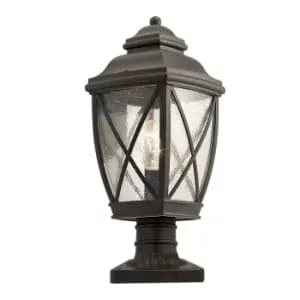 Image of Outdoor IP44 1 Bulb Wall Ground Pedestal Olde Bronze LED E27 60W