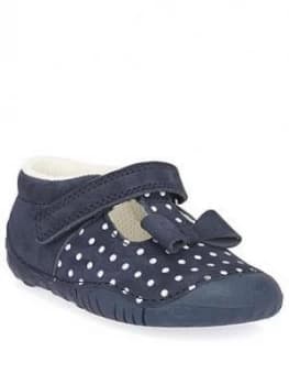 Image of Start-rite Baby Girl Wiggle Shoes - Navy Polka Dot, Navy Polka Dot, Size 2 Younger