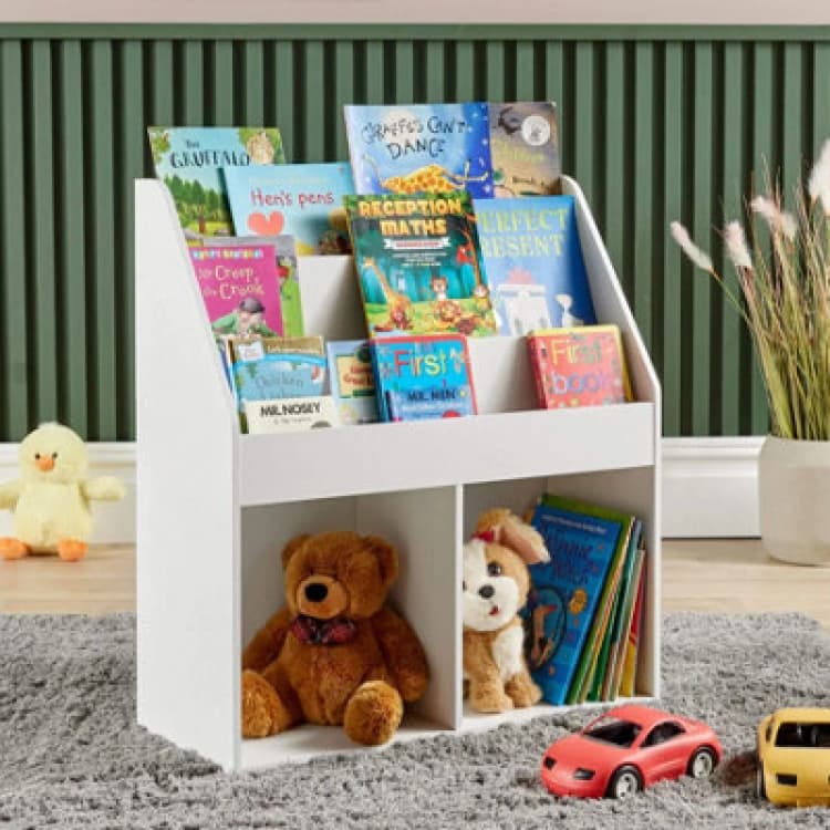 Image of Home Source Coco Kids Bookcase Storage Organiser Unit White unisex