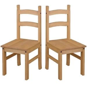 Image of Halea Pair of Pine Dining Chairs