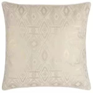 Image of Tayanna Metallic Velvet Cushion Ivory, Ivory / 50 x 50cm / Polyester Filled