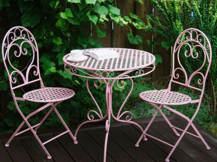 Image of Beliani Bistro Set Folding Albinia Metal Pink