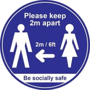 Image of 400mm Floor Graphic keep 2m apart - Blue