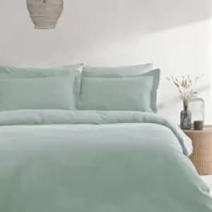 Image of The Linen Yard Waffle Super King Duvet Cover Set Cotton Seafoam