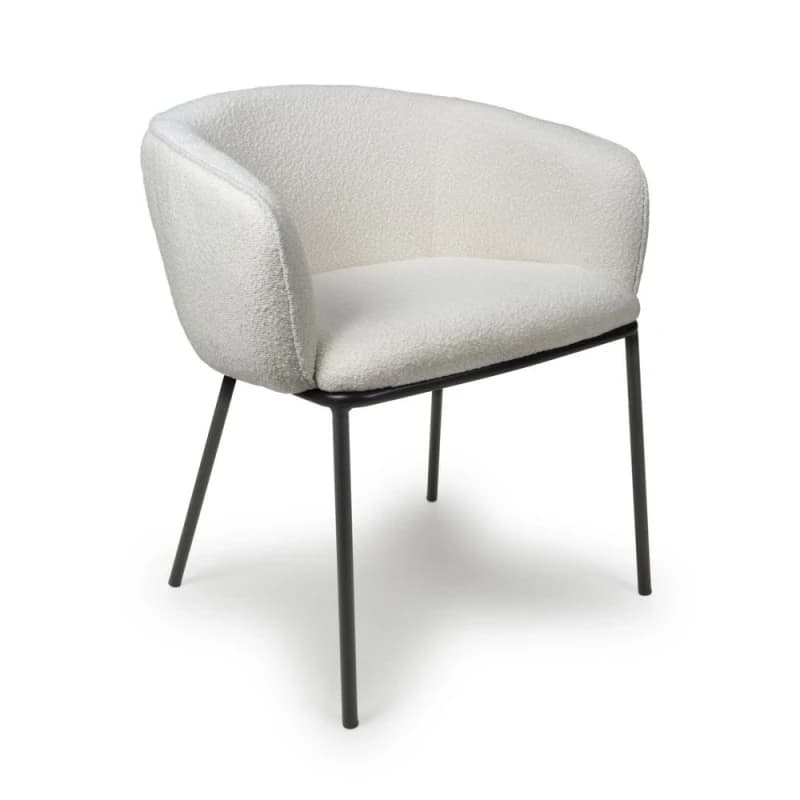 Image of Shankar Lola Boucle White Dining Chair White Unisex