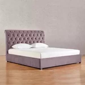 Image of Kelist Upholstered Beds - Plush Velvet, King Size Frame, Pink - Pink