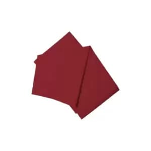 Image of Easy Care Minimum Iron Flat Sheet Single Red