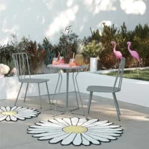 Image of Novogratz Heidi Poolside Gossip Collection 3 Piece Outdoor Bistro Set Grey