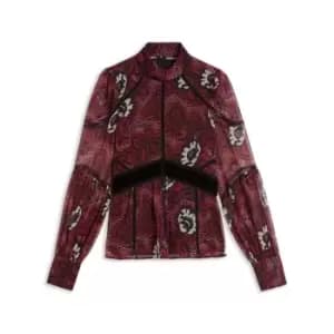 Image of Ted Baker Alexxei High Neck Blouse - Red