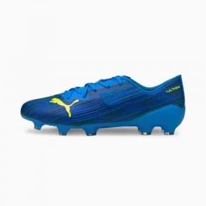 Image of PUMA Ultra 2.2 FG/AG Mens Football Boots, Blue/Yellow Alert, size 10.5, Shoes