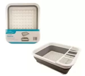 Image of White and Grey Collapsible Drainer Cutlery Compartment Camping Caravan