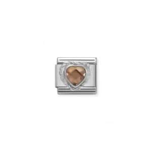 Image of Nomination Facete Faceted Cubic Zirconia Twisted Champagne Link 330603/024