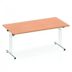 Image of Sonix Rectangular Chrome Leg Folding Meeting Table 1600x800mm Oak Ref