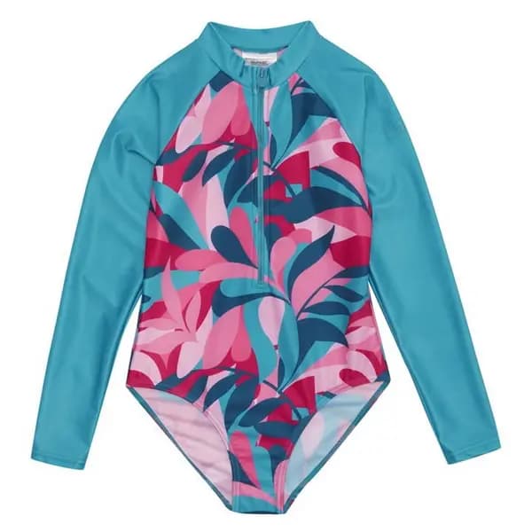 Image of Regatta Kids Long Sleeve Swimsuit - Tahoe Blue/Tahoe Blue Tropical C5-C6yrs