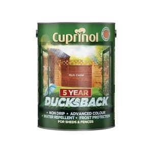 Image of Cuprinol Ducksback 5 Year Waterproof for Sheds & Fences Forest Green 5 Litre