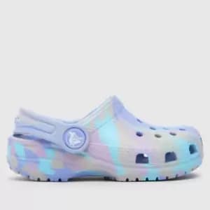 Image of Crocs purple classic clog marble Girls Toddler Sandals