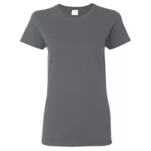 Image of Gildan Ladies/Womens Heavy Cotton Missy Fit Short Sleeve T-Shirt (L) (Dark Heather)