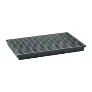 Image of Bac d'etagere L980xl600xH85mm polyethylene noir avec caillebotis 30 l CEMO