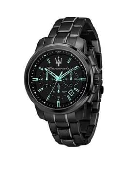 Image of Maserati R8873644003 Mens Successo - Aqua Edition Black Bracelet