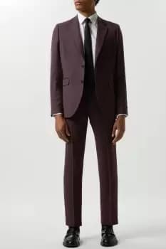 Image of Mens Skinny Fit Burgundy Micro Texture Suit Jacket